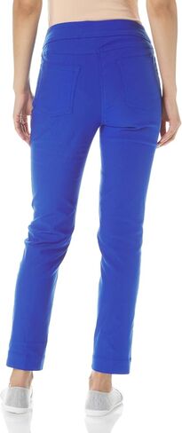 SLIM-SATION Women's Wide Band Pull on Solid Plain Weave Ankle Pant in Saudi Arabia