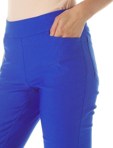 SLIM-SATION Women's Wide Band Pull on Solid Plain Weave Ankle Pant in Saudi Arabia