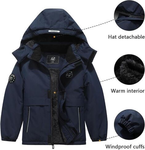 Kid's Waterproof Ski Jacket Warm Winter Coat Boys Snowboarding Jackets Outdoor in Saudi Arabia