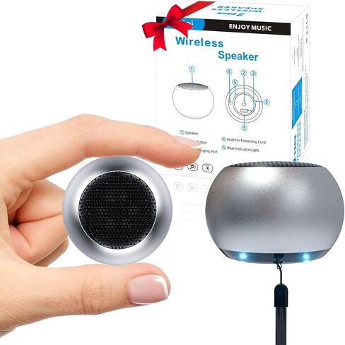 SEVENKA 2 Mini Speakers, 3W Portable Small Speaker with Strap, Water Resistant, Wireless Stereo Pairing, Rechargeable Metal Mini Bluetooth Speakers for Phone, Tablet, PC, Camping, Hiking-Red in Kuwait