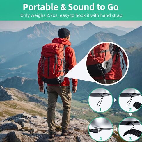 SEVENKA 2 Mini Speakers, 3W Portable Small Speaker with Strap, Water Resistant, Wireless Stereo Pairing, Rechargeable Metal Mini Bluetooth Speakers for Phone, Tablet, PC, Camping, Hiking-Red in Kuwait