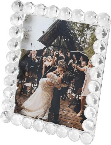 Crystal 5x7Inch Picture Frame Decor, Wedding Frame Tabletop Display, Display Pictures 5''x 7'', Comes with Gift Box in Saudi Arabia