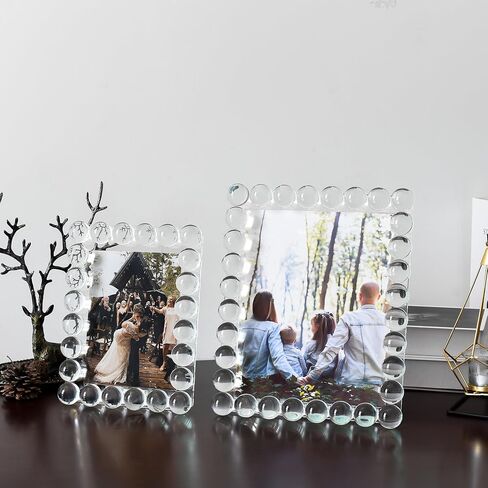 Crystal 5x7Inch Picture Frame Decor, Wedding Frame Tabletop Display, Display Pictures 5''x 7'', Comes with Gift Box in Saudi Arabia