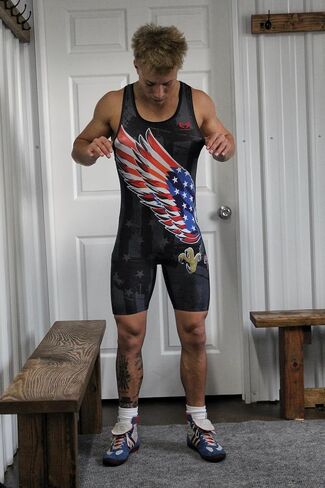 GO EARN IT للرجال American Eagle/Black Flag Singlet - مصارعة الشباب الفردية والرجال المصارعة الفردية in Saudi Arabia