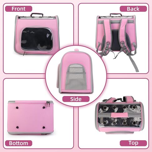 حقيبة ظهر لحمل الحيوانات الأليفة، حقيبة ظهر للقطط مزودة بفتحات قابلة للتنفس، حاملة سفر محمولة للحيوانات الأليفة للقطط والكلاب المتوسطة والصغيرة، معتمدة من شركات الطيران، مثالية للنزهات الخارجية والمشي لمسافات طويلة (رمادي) in Kuwait