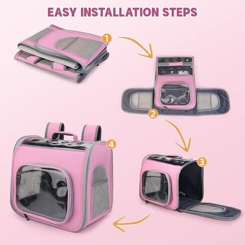 حقيبة ظهر لحمل الحيوانات الأليفة، حقيبة ظهر للقطط مزودة بفتحات قابلة للتنفس، حاملة سفر محمولة للحيوانات الأليفة للقطط والكلاب المتوسطة والصغيرة، معتمدة من شركات الطيران، مثالية للنزهات الخارجية والمشي لمسافات طويلة (رمادي) in Kuwait