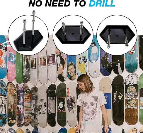 UOIENRT 6Pcs Skateboard Wall Mount Skateboard Hanger, Metal Skate Board Mount for Skateboard Deck Display and Storage in Saudi Arabia