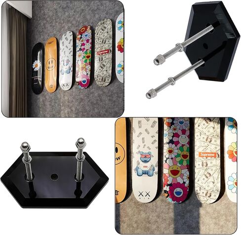 UOIENRT 6Pcs Skateboard Wall Mount Skateboard Hanger, Metal Skate Board Mount for Skateboard Deck Display and Storage in Saudi Arabia