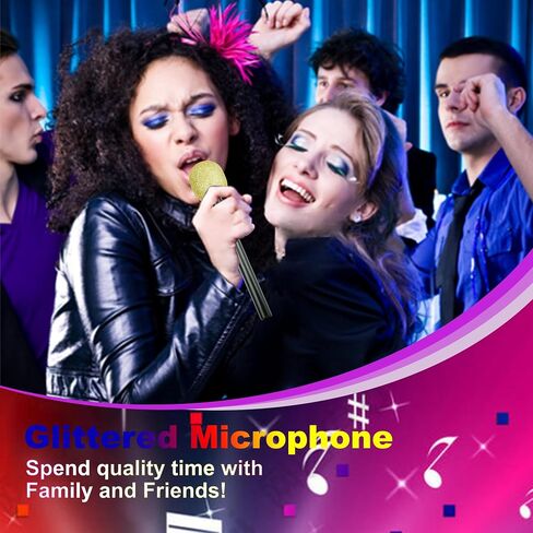 Glitter Fake Microphone Prop Plastic - 4 Pack Pretend Stage Microphone Costume Party Favor Silver Sparkly Toy Plastic Karaoke Play Microphone Cosplay Kids Bulk for Birthday Party Halloween Christmas in Saudi Arabia