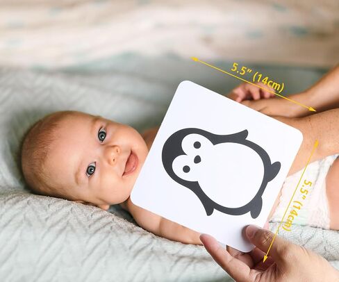 High Contrast Baby Flash Cards: 50 Pages Black and White Visual Stimulation Flashcards with Colors for Newborns 3-6 Months, Brain Development Toys for Infant in Saudi Arabia