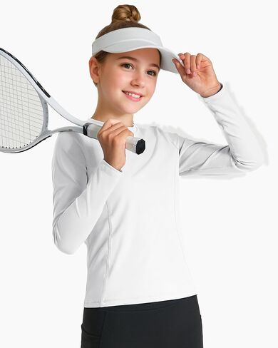 HASMES Gilrs Long Sleeve Athletic Shirts Active Quick Dry Lightweight Clothes Kids Teens Sports Tees Yoga Basic Tops in Saudi Arabia