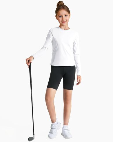 HASMES Gilrs Long Sleeve Athletic Shirts Active Quick Dry Lightweight Clothes Kids Teens Sports Tees Yoga Basic Tops in Saudi Arabia