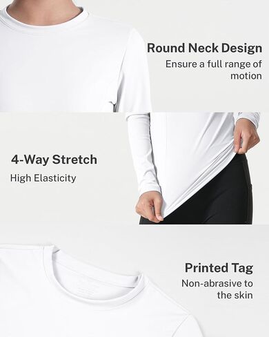 HASMES Gilrs Long Sleeve Athletic Shirts Active Quick Dry Lightweight Clothes Kids Teens Sports Tees Yoga Basic Tops in Saudi Arabia