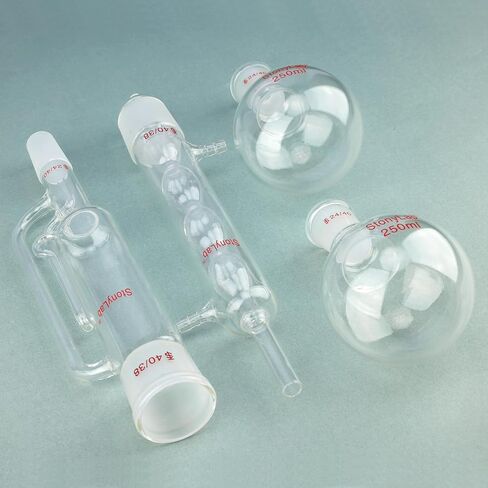 stonylab Borosilicate Glass Soxhlet Extraction Apparatus, 40/38 Soxhlet Extractor and Allihn Condenser with Two 250 ml 24/40 Flat Bottom Flasks Lab Extraction Essentials in Saudi Arabia