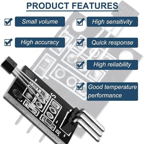 10 Pcs KY-003 Hall Effect Magnetic Sensor Module 3144 Hall Effect Sensor DC 5V Unipolar for Arduino PIC AVR Smart Cars with Cable in Saudi Arabia