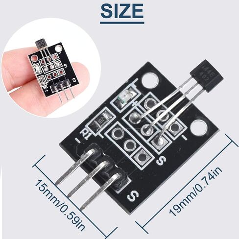 10 Pcs KY-003 Hall Effect Magnetic Sensor Module 3144 Hall Effect Sensor DC 5V Unipolar for Arduino PIC AVR Smart Cars with Cable in Saudi Arabia