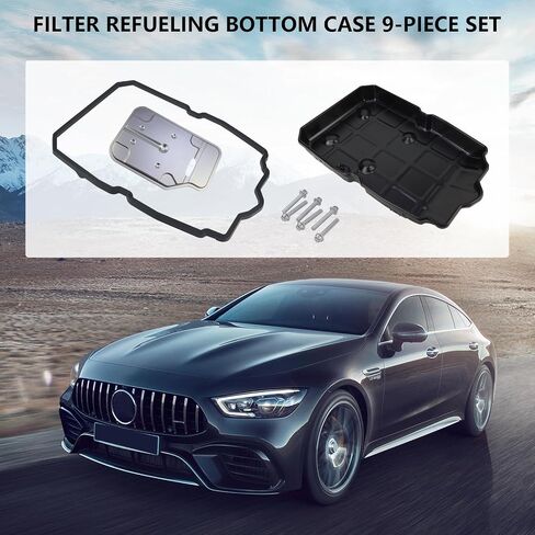 Automotive Transmission Oil Pan Set 8pcs for Mercedes-Benz 722.9 C250 C300 C350 CL550 CLS550 E250 E300 E350 G550 GL350 ML350 S550 SL550 SLK350 2212770100 2202710380 0049903512 2222700512 (9 piece set) in Saudi Arabia