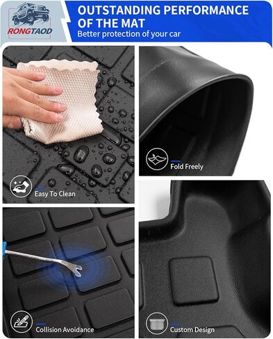 Rongtaod Cargo Mat متوافق مع 2021-2024 Toyota Sienna Trunk Mat Trunk Liner TPE جميع الأحوال الجوية بطانة البضائع غطاء المقعد الخلفي حامي 2023 ملحقات Sienna (مسند الظهر + حصيرة الجذع) in Kuwait
