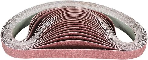 Kimllier 24 حزمة من أحزمة الصنفرة 1 بوصة × 30 بوصة ورق رمل من أكسيد الألومنيوم 60، 80، 120، 150، 240، 400 حبيبة in Kuwait