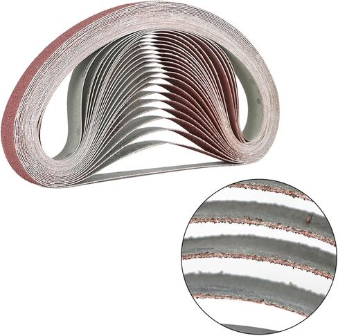 Kimllier 24 حزمة من أحزمة الصنفرة 1 بوصة × 30 بوصة ورق رمل من أكسيد الألومنيوم 60، 80، 120، 150، 240، 400 حبيبة in Kuwait