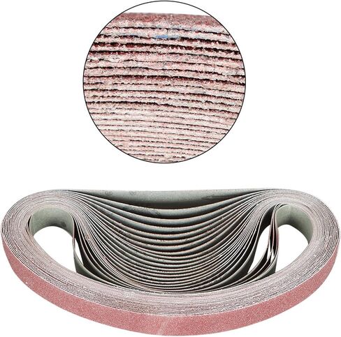 Kimllier 24 حزمة من أحزمة الصنفرة 1 بوصة × 30 بوصة ورق رمل من أكسيد الألومنيوم 60، 80، 120، 150، 240، 400 حبيبة in Kuwait