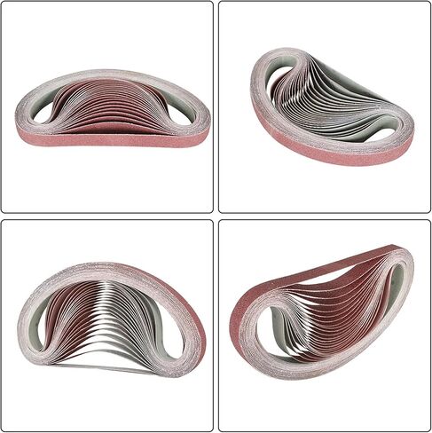 Kimllier 24 حزمة من أحزمة الصنفرة 1 بوصة × 30 بوصة ورق رمل من أكسيد الألومنيوم 60، 80، 120، 150، 240، 400 حبيبة in Kuwait