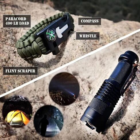 250 Pieces Survival First Aid Kit Emergency, for Outdoor Activities, Camping, Hiking, Fishing, Hunting, Military-Style Kit, Trauma Bag, Adventure Essentials in Saudi Arabia