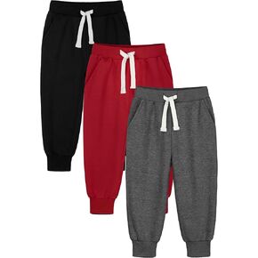 HXP 3 Pack Toddler Sweatpants Cotton Toddler Boys Girls Sweatpants Unisex Toddler Pants Pocket Drawstring Kids Joggers Pants