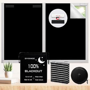 Magnetic Blackout Blind 100% Blackout Curtain Blackout Window Shades Window Cover with Strong Magnetic for Kids Baby Nursery,DIY Cut to Any Size/Shape (40" x 57")