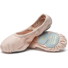 SANSHA Girl's Split Vegan Sole Soft Ballet Shoes 332v Ve-guette Flat