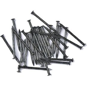3.1 inch (80 mm) Length Fluted Hardened High Carbon Steel Point Tip Wall Masonry Concrete Black Nails (25 pcs.)