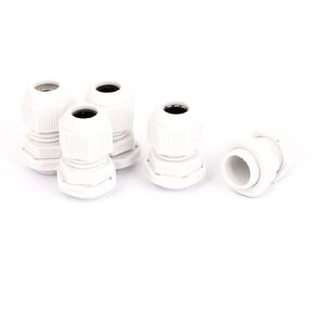 uxcell PG9 3.5-8mm Range Cord Cable Glands Connector M16 Dia 5 Pcs White