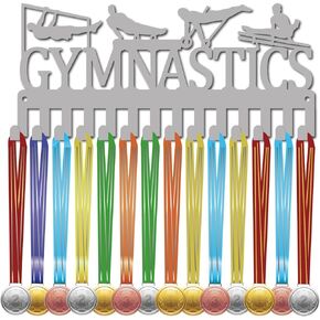 CREATCABIN Speed Skating Medal Holder Medal Hangers Display Sports Metal Hanging Awards Small Rack Iron Silver Mount Decor over 14 Medals for Competition Skating Running Players Athlete 11.4 x 5.1Inch