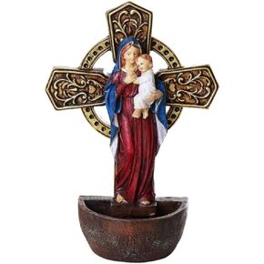 Divinity Collection The Sacred Heart of Jesus Holy Water Font Religious Sacrament Wall Decor 6.75 inches