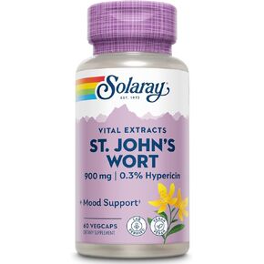 Solaray St. Johns Wort Aerial Extract 450mg Two Daily | Mood & Brain Health Support | 0.3% Hypericin | 60ct, 30 Serv.