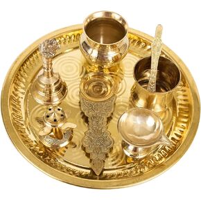 Traditional Handcrafted Brass Pooja Thali/Aarti Bartan Plate