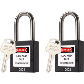 10 Red Lockout Tagout Locks with Brass Core,Keyed Different,OSHA Compliant Safety Locks(Red,Key Different,Brass Core)