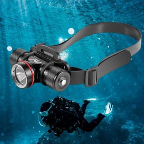 WINDFIRE Scuba Diving Light, Underwater Diving Headlamp Professional IPX8 Waterproof, Safety Diving Headlight Flashlight, 5 Modes, Underwater 80 Meters Rechargeable Snorkeling Light