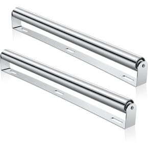 Pack of 4 Boat Trailer Roller with Bracket Set Conveyor Rollers 1.5" Diameter Kayak Roller Metal Roller with Bracket for Transporting Raft Industrial Use (Silver,16'' Long)