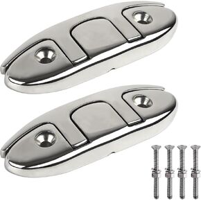 SHENGHUISS Boat Flip Up Cleat 316 Stainless Steel Folding Boat Cleats Flush Mount Marine Grade for Lines Mooring Accessories（4-1/2 inch / 6 inch）