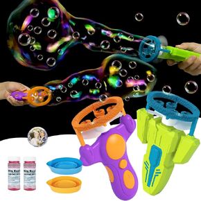 2 Bubble Guns Bubble Machine for Kids Toddlers, Small Bubble in Big Bubble, Bubble Blower Toy Bubble in Bubble Gun,Outdoor Toys for Boys and Girls