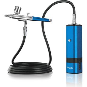 imyyds Airbrush Kit, Cordless Air Brush Kit with Air Compressor, LED Display Airbrush Compressor, Pressure Adjustable Airbrush Kit with Compressor, Rechargeable Airbrush Kit for Painting, Nails, Model