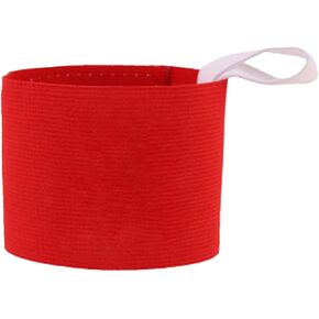 Red Adult Squad Armbands Elastic Non-Slip Adjustable Arm Band Neon Colored Adhesive Armband for Soccer Football Training Team Sports Supplies Protective Padding