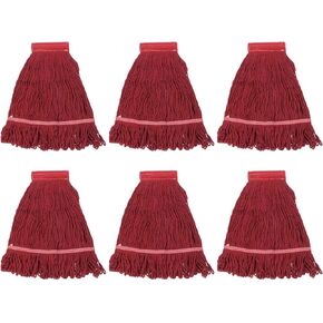 uxcell 6Pcs Commercial Mop Head Replacement, Cotton String Mop Head, Wet Cleaning Mop Head Refills for Home, Industrial Commercial Use, Green