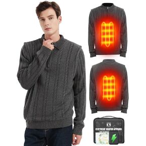 Heated Sweater Jacket Vest for Men and Women, 7.4V Lightweight Heating Sweater Coat with 10000mAh Battery