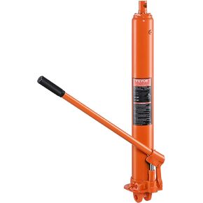 VEVOR Hydraulic Long Ram Jack, 8 Ton Engine Hoist Cylinder Single Piston Pump, Hydraulic Ram Cylinder with Air Pump, Clevis Base Long Ram Jack for Engine Lift Hoists, Shop Cranes, Farm, Mechanical
