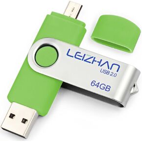 Leizhan Micro USB Flash Drive 128GB Thumb Drive Micro OTG Memory Stick Pendrive USB 2.0 Jump Drive Android Memory Stick U Disk, Blue