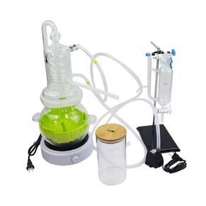 Lab Essential Oil Distillation Apparatus 4000ML Water Distiller Purifier Home DIY Glassware Extraction Distillation Kit with Essential Oil Separator Hydrosol Moonshine Distiller (Upgraded)