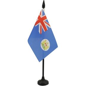 علم طاولة قديم من AZ FLAG مقاس 10.16 سم × 15.24 سم - علم مكتب هونج كونج السابق مقاس 15 × 10 سم - عصا وقاعدة بلاستيكية سوداء