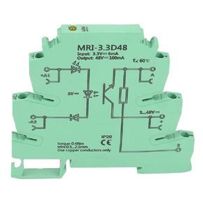 3.3V Din Relay Ultra Thin PLC Relay MRI 3.3D48 Dc Photoelectrical Coupler Isolating PLC Relay Module Input 3.3Vdc Output 3 48Vdc